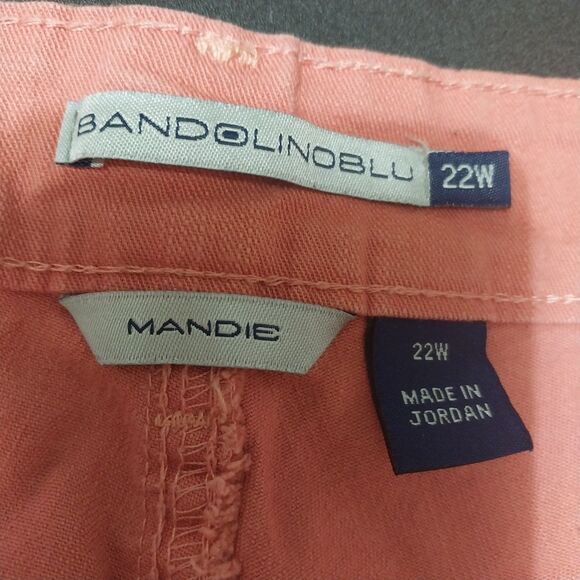 Bandolino shorts Womens 22W coral pink denim long below knee Stretchy Modesty - Picture 3 of 8